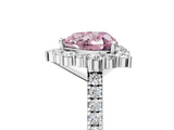 White gold Fancy Pink Heart  Halo Diamond Ring with Pavé Band and Prong Setting_25