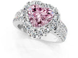 White gold Fancy Pink Heart  Halo Diamond Split Shank Engagement Ring with Prong Setting_28