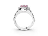 White gold Fancy Pink Heart  Halo Diamond Split Shank Engagement Ring with Prong Setting_42