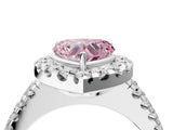 White gold Fancy Pink Heart  Halo Diamond Split Shank Engagement Ring with Prong Setting_43