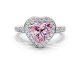 White gold Fancy Pink Heart  Halo Pavé Diamond Engagement Ring with Bezel Setting_50