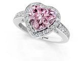 White gold Fancy Pink Heart  Halo Pavé Diamond Engagement Ring with Bezel Setting_51