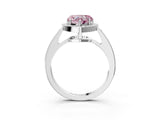 White gold Fancy Pink Heart  Halo Pavé Diamond Engagement Ring with Bezel Setting_52