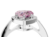 White gold Fancy Pink Heart  Halo Pavé Diamond Engagement Ring with Bezel Setting_53