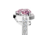 White gold Fancy Pink Heart  Halo Pavé Diamond Engagement Ring with Bezel Setting_54
