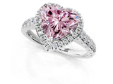 White gold Fancy Pink Heart  Halo Pavé Diamond Engagement Ring with Four-Prong Setting_27