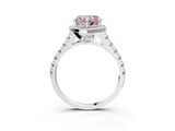 White gold Fancy Pink Heart  Halo Pavé Diamond Engagement Ring with Four-Prong Setting_29