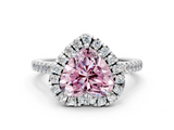 White gold Fancy Pink Heart  Halo Pavé Diamond Engagement Ring with Four-Prong Setting_3