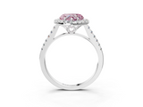 White gold Fancy Pink Heart  Halo Pavé Diamond Engagement Ring with Four-Prong Setting_6