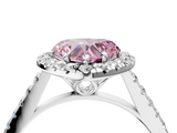 White gold Fancy Pink Heart  Halo Pavé Diamond Engagement Ring with Four-Prong Setting_7