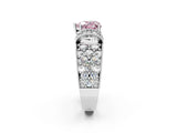 White gold Fancy Pink Heart  Halo Pave Diamond Engagement Ring with Milgrain Detailing_52