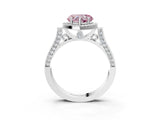 White gold Fancy Pink Heart  Halo Pave Split Shank Prong Setting Ring_29