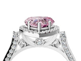 White gold Fancy Pink Heart  Halo Pave Split Shank Prong Setting Ring_30