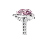 White gold Fancy Pink Heart  Halo Round Diamond Pave Band with Four-Prong Setting_55