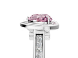 White gold Fancy Pink Heart  Halo Solitaire Diamond Ring with Pave Band and Bezel Setting_53