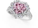 White gold Fancy Pink Heart  Halo Split Shank Diamond Engagement Ring with Pave Band and Four-Prong Setting_55