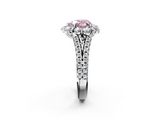 White gold Fancy Pink Heart  Halo Split Shank Diamond Engagement Ring with Pave Band and Four-Prong Setting_55