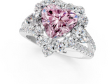 White gold Fancy Pink Heart  Halo Split Shank Diamond Engagement Ring with Prong Setting_21