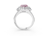 White gold Fancy Pink Heart  Halo Split Shank Diamond Engagement Ring with Prong Setting_22