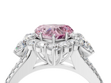 White gold Fancy Pink Heart  Halo Split Shank Diamond Engagement Ring with Prong Setting_24