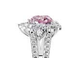 White gold Fancy Pink Heart  Halo Split Shank Diamond Engagement Ring with Prong Setting_25