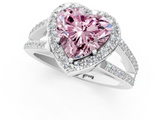 White gold Fancy Pink Heart  Halo Split Shank Diamond Ring with Four-Prong Setting_33