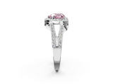 White gold Fancy Pink Heart  Halo Split Shank Diamond Ring with Four-Prong Setting_34