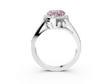White gold Fancy Pink Heart  Halo Split Shank Diamond Ring with Four-Prong Setting_35