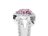 White gold Fancy Pink Heart  Halo Split Shank Diamond Ring with Four-Prong Setting_37