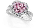 White gold Fancy Pink Heart  Halo Split Shank Diamond Ring with Pavé Setting_39