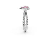 White gold Fancy Pink Heart  Halo Split Shank Diamond Ring with Pavé Setting_40