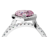 White gold Fancy Pink Heart  Halo Split Shank Diamond Ring with Pavé Setting_42