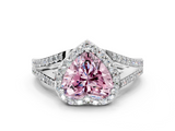 White gold Fancy Pink Heart  Halo Split Shank Diamond Ring with Prong Setting_20