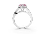 White gold Fancy Pink Heart  Halo Split Shank Pave Diamond Ring with Four-Prong Setting_53