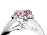 White gold Fancy Pink Heart  Halo Split Shank Pave Diamond Ring with Four-Prong Setting_53