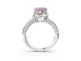 White gold Fancy Pink Heart  Halo Split Shank Pave Diamond Ring with Petal Prong Setting_30