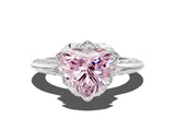 White gold Fancy Pink Heart  Halo Split Shank Pave Diamond Ring with Petal Prong Setting_32