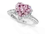 White gold Fancy Pink Heart  Halo Split Shank Pave Diamond Ring with Petal Prong Setting_32