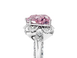 White gold Fancy Pink Heart  Halo Split Shank Pave Diamond Ring with Petal Prong Setting_36