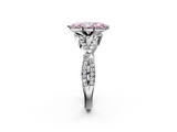 White gold Fancy Pink Heart  Halo Twist Band Solitaire Prong Setting Ring_79