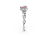 White gold Fancy Pink Heart  Halo Twist Band Solitaire Ring with Six-Prong Setting_34