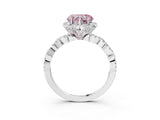 White gold Fancy Pink Heart  Halo Twist Band Solitaire Ring with Six-Prong Setting_35