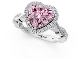 White gold Fancy Pink Heart  Halo Twist Band Solitaire Ring_21