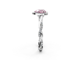 White gold Fancy Pink Heart  Halo Twist Band Solitaire Ring_22
