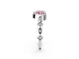 White gold Fancy Pink Heart  Milgrain Marquise Diamond Twist Band Ring_64