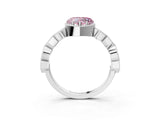 White gold Fancy Pink Heart  Milgrain Marquise Diamond Twist Band Ring_65