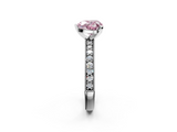 White gold Fancy Pink Heart  Milgrain Pave Diamond Engagement Ring with Four-Prong Setting_173