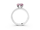 White gold Fancy Pink Heart  Milgrain Pave Diamond Engagement Ring with Four-Prong Setting_175