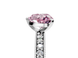 White gold Fancy Pink Heart  Milgrain Pave Diamond Engagement Ring with Four-Prong Setting_177