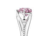White gold Fancy Pink Heart  Solitaire Beaded Band Six-Prong Setting_5
